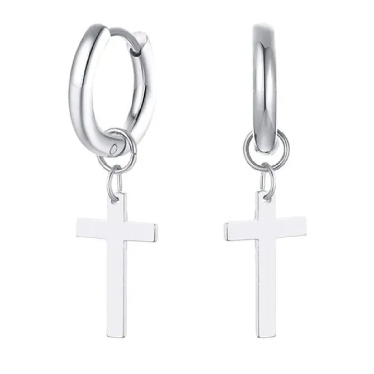 GENERICO - Aros Punk Cruz Silver Space Hombre Mujer Moda Vintage Royal Madriz
