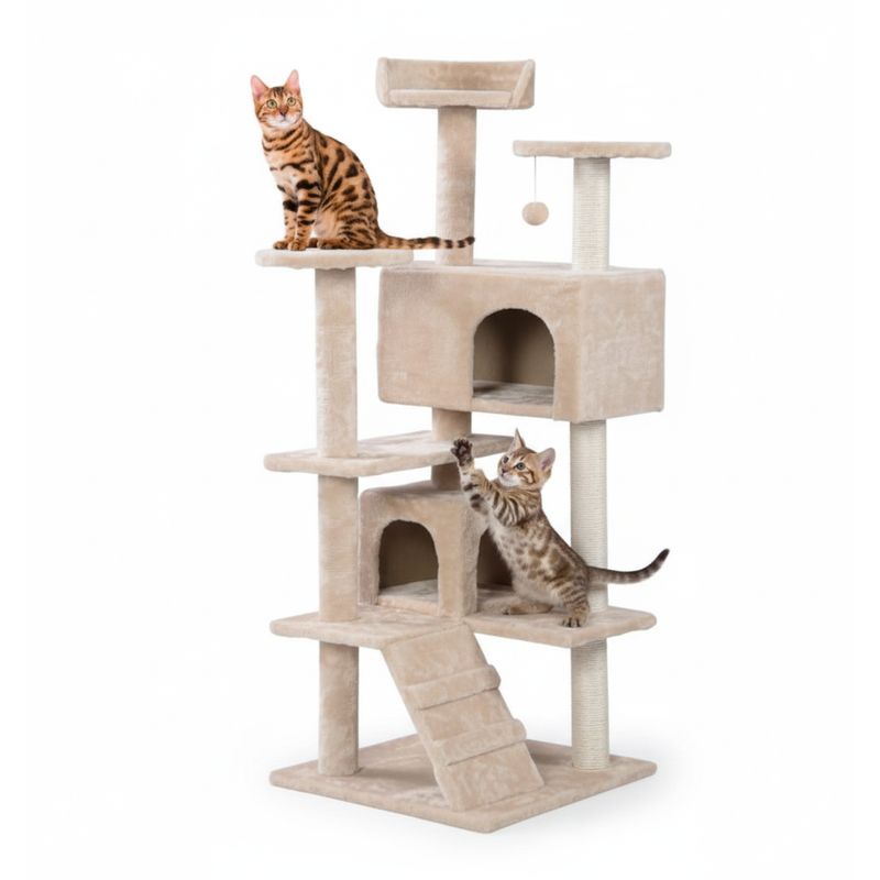 SPACE HOME - Torre de Juego para gatos rascador y Descanso con Cuevas