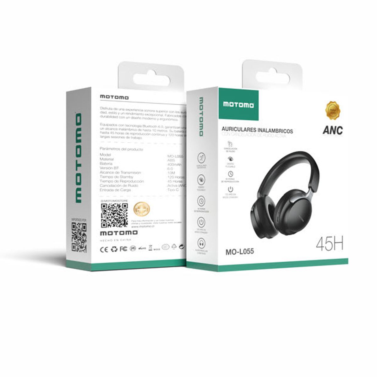 MOTOMO - AUDÍFONOS BT CRUIDO ANC+ENC 45H/120H NEGRO MOTOMO AUHEMO31