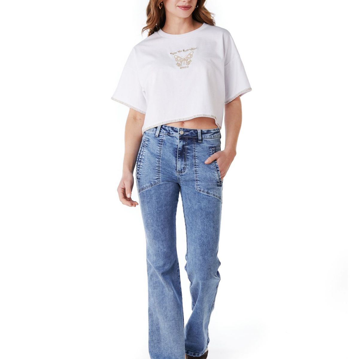 EFESIS - Jeans Flare Tiro Medio Mujer Efesis