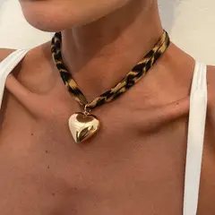 TIOZONEY - Collar de cadena de terciopelo multicapa para mujeres