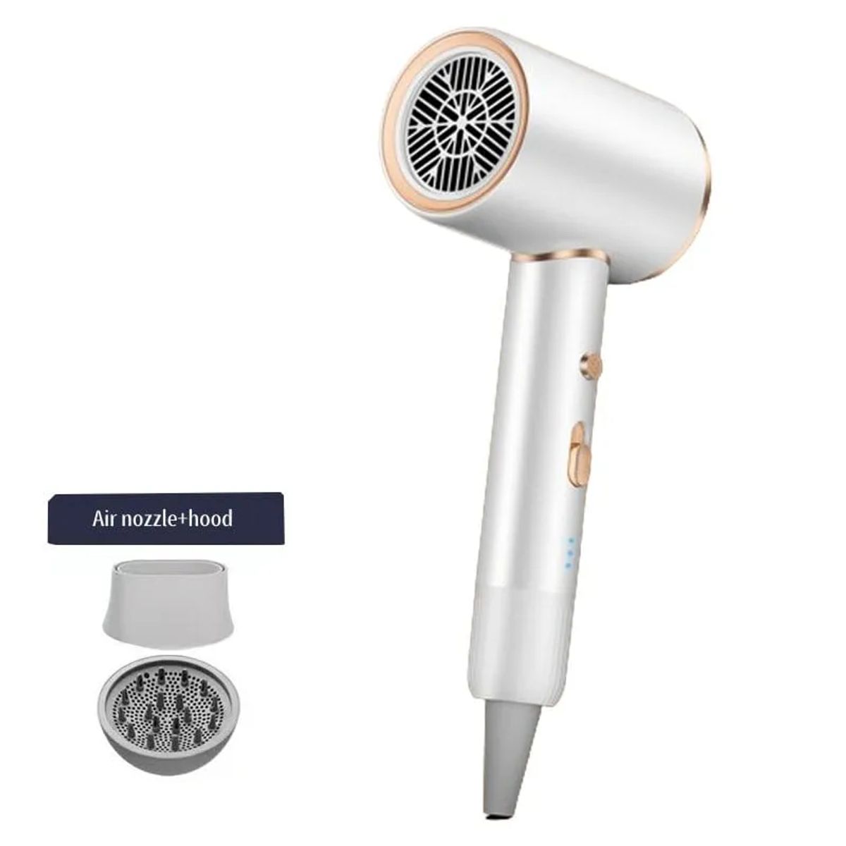 TIOZONEY - Secador de pelo doméstico de secado rápido con iones negativos-blanco