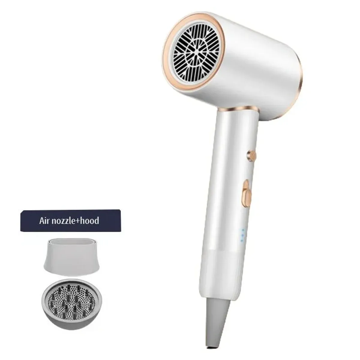 TIOZONEY - Secador de pelo doméstico de secado rápido con iones negativos-blanco