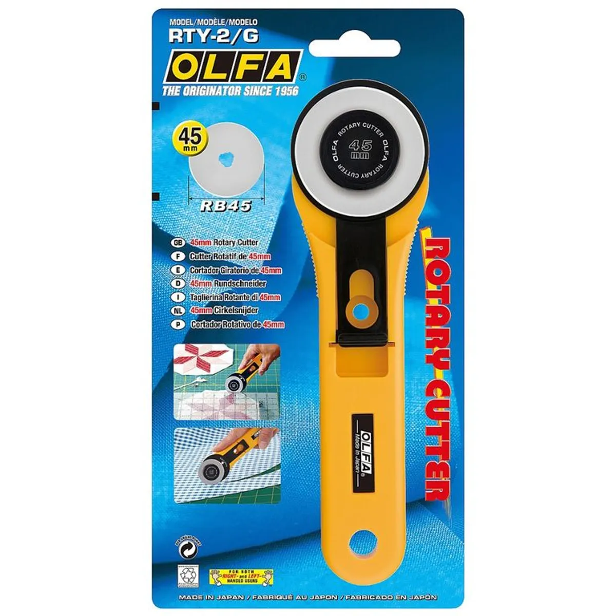 OLFA - Cuchillo Rotativo 45mm para Tela RTY-2G Olfa