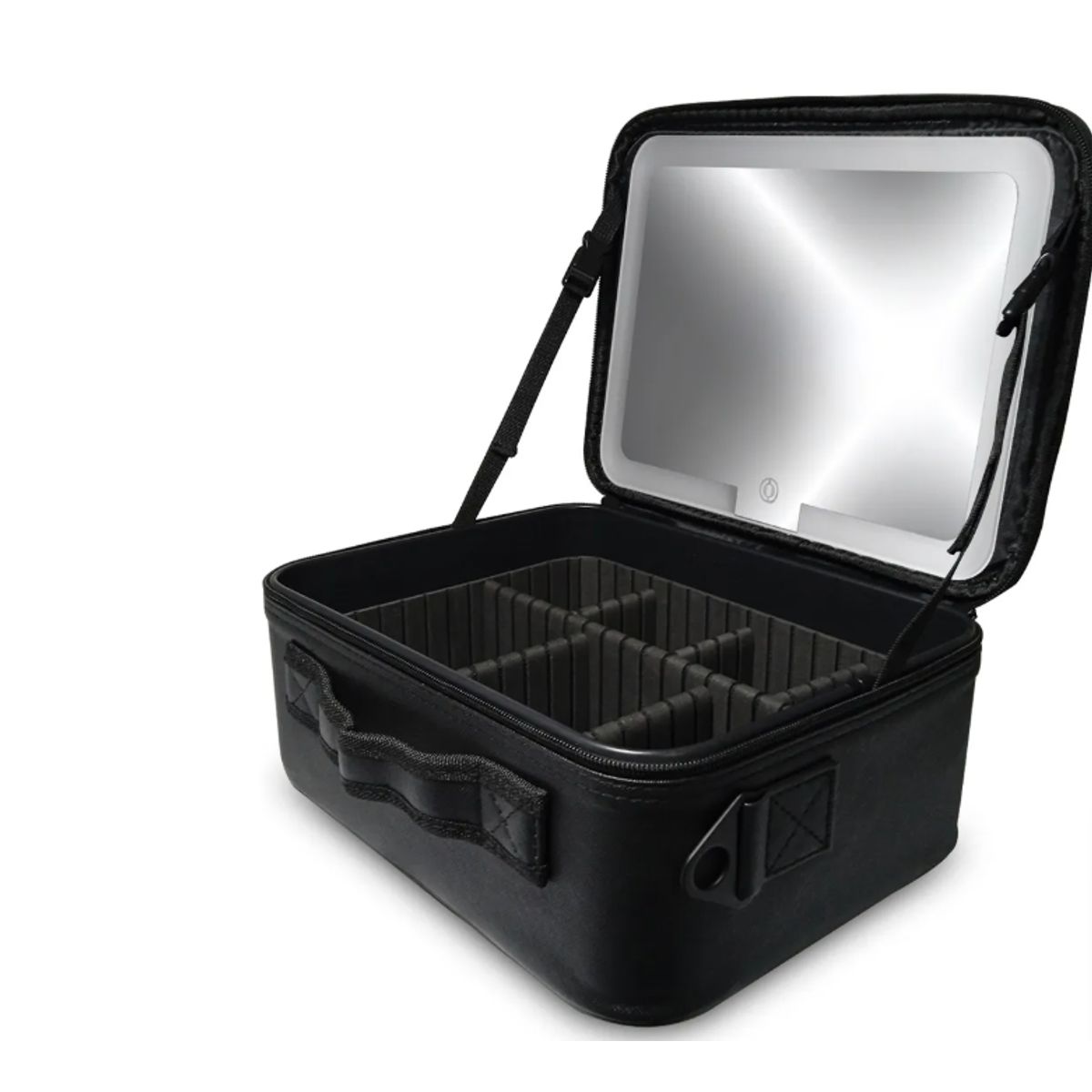 GENERICO - Estuche De Maquillaje Con Espejo Y Luz Led Negro
