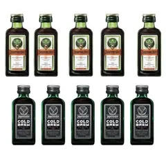 JAGERMEISTER - Pack 10 Miniaturas 5 Normal y 5 ColdBrew