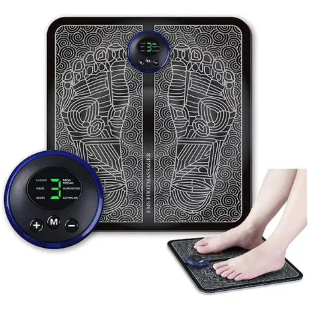 GENERICO - Masajeador de Pies Inteligente Portátil Recargable con Tecnología EMS