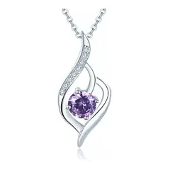 VOUSEZ - Collar plata 925 gota de agua amatista joya mujer elegante