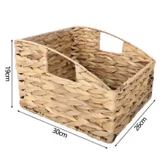NEWTREE - Cesta de Mimbre Trapezoide con Asas 30x26x19 cm
