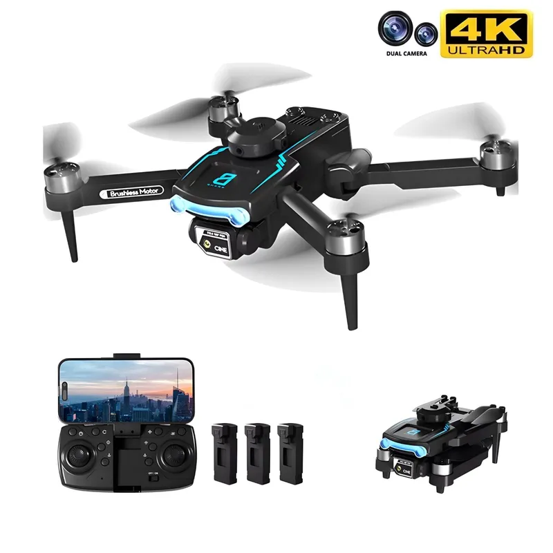 ACTUAL - Drone 4K FPV con Motores sin Escobillas Cámara Dual y 3 Baterías