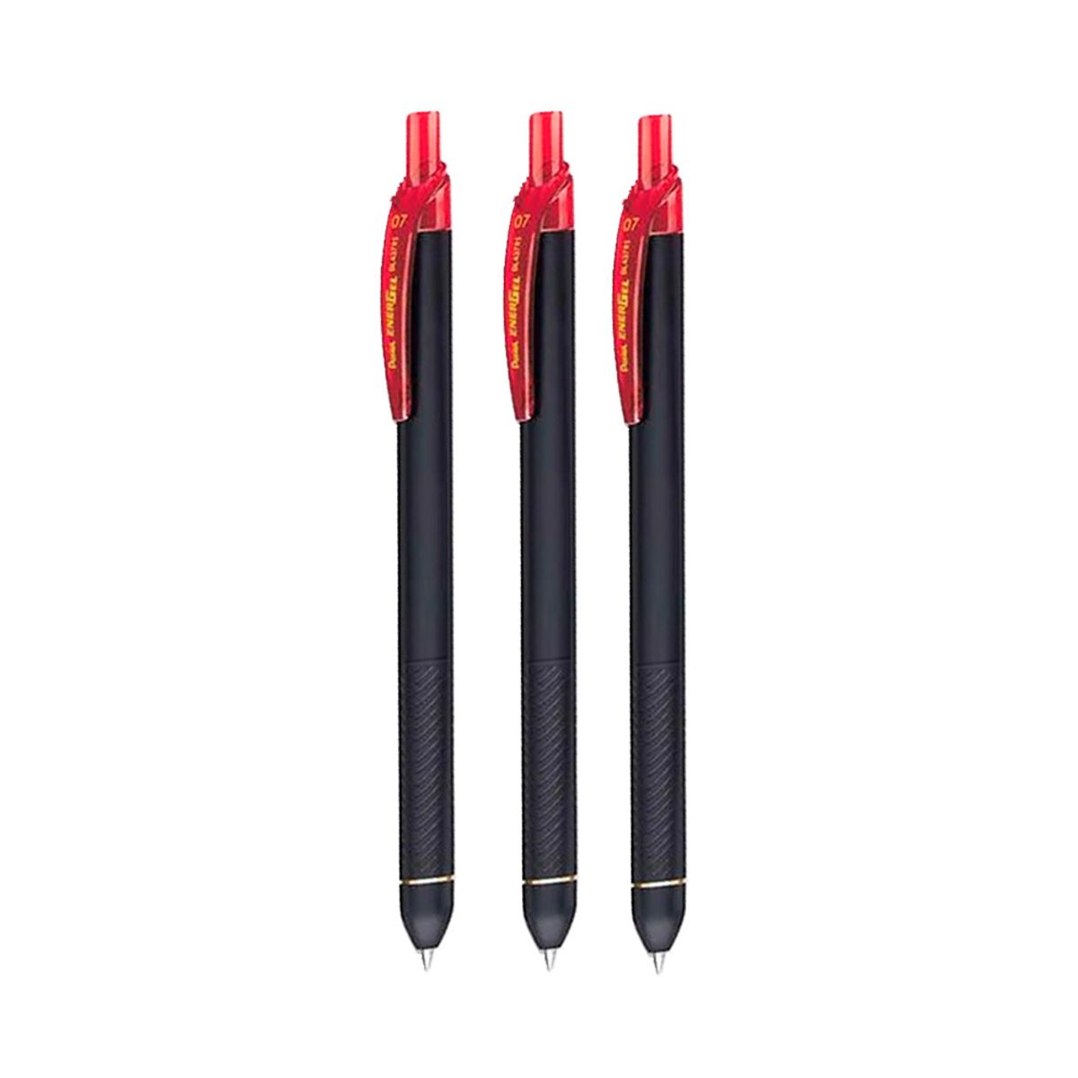 PENTEL - Set 3 Lápiz Gel Retráctil Kuro 07mm Rojo Pentel