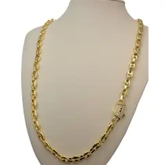 GENERICO - Cadena Monaco Pave de Tejido Italiano en Oro Laminado