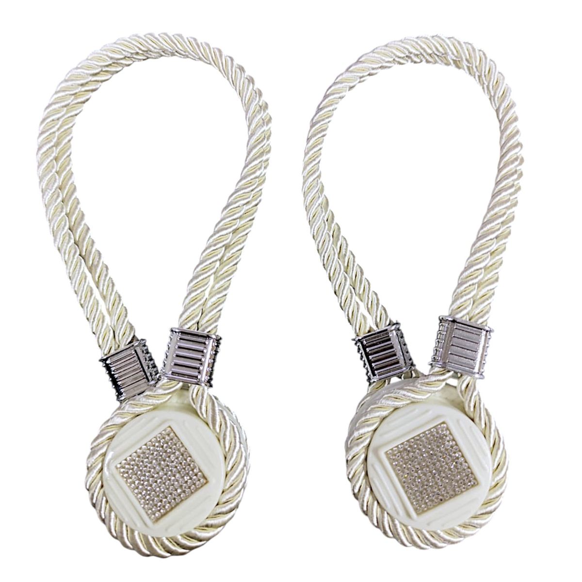 GENERICO - Pack De 02 Sujetadores Magnéticos Para Cortinas Joyas Crema