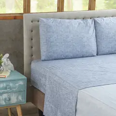 NAUTICA - Jgo.Sábanas 2PL HOME -Poliester 95 grs- 4pzas- oceano