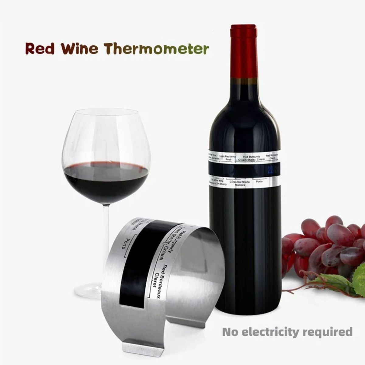 Termómetro Para Botella De Vino De Acero Inoxidable, marca EON - Foto 2