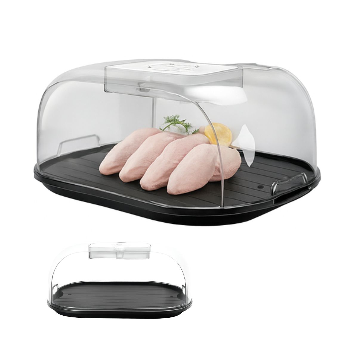 GENERICO - Tabla Bandeja Aluminio Para Descongelar Alimentos + Tapa