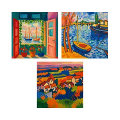 GENERICO - Set pintura por números X3 - Fauvismo - 20x20