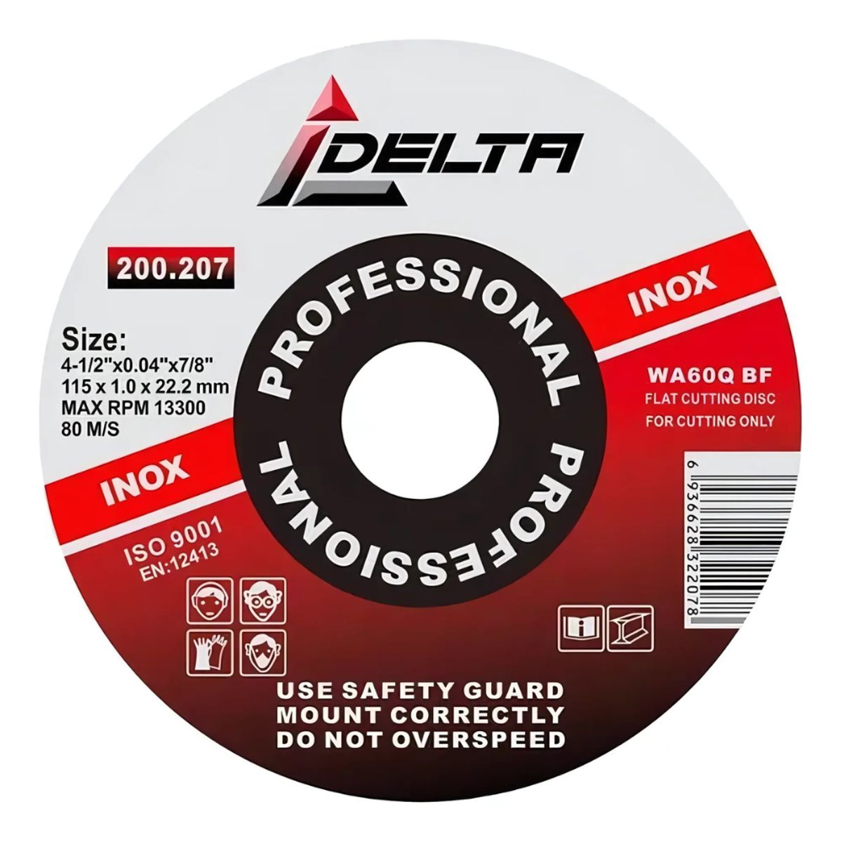 DELTA - DISCO CORTE METAL INOX 4 1/2 X 1MM DELTA