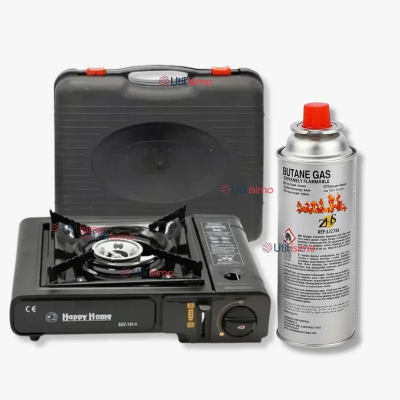 LINE - Cocina Portátil con Maletin+Cartucho Recarga Gas Butano 220g