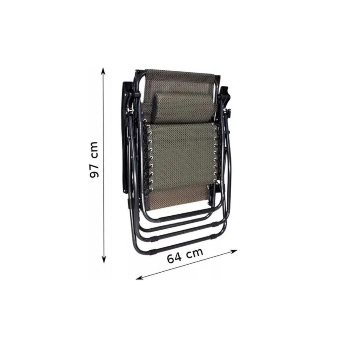 GENERICO - Silla Reposera Playa Y Camping Alta Plegable Gris
