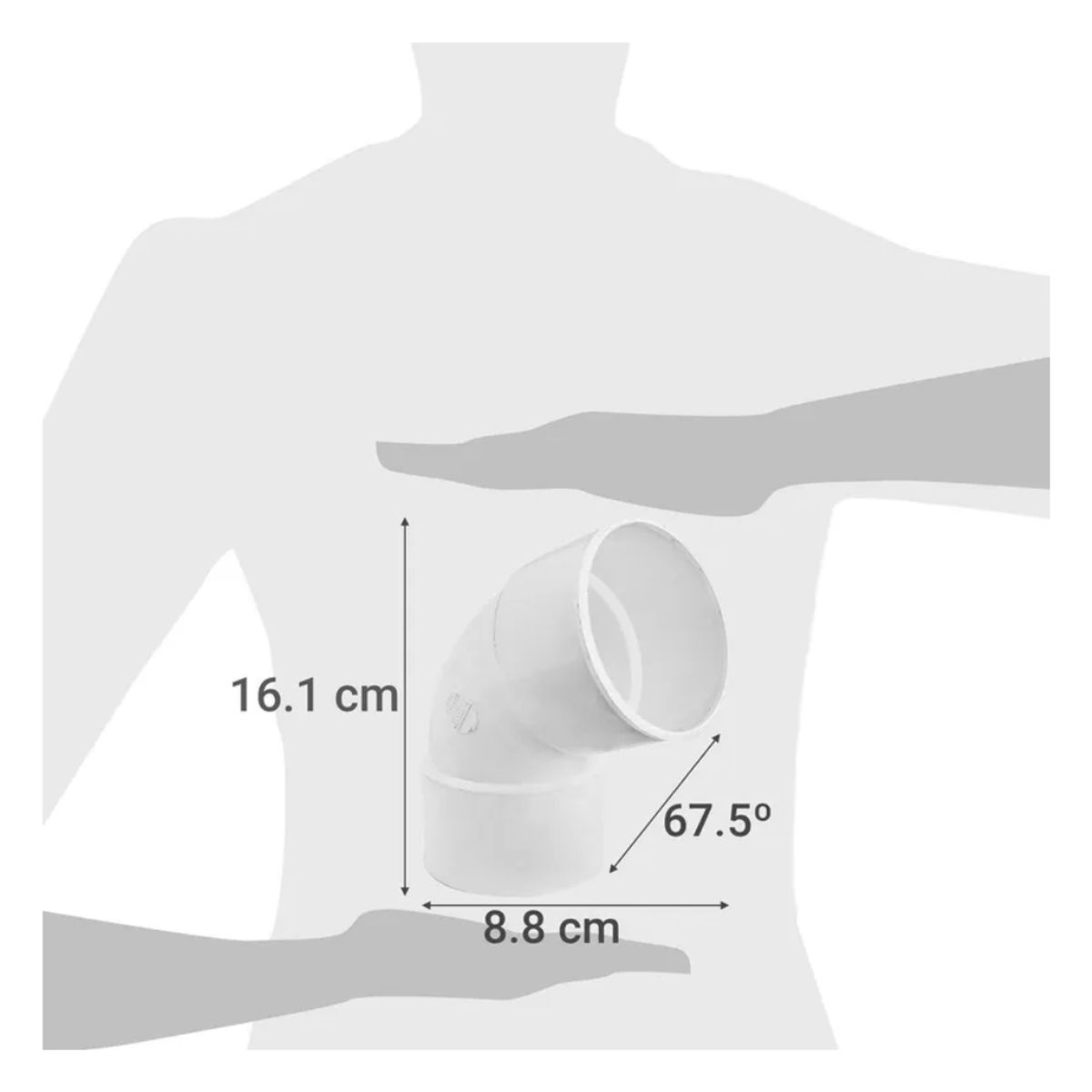 GENERICO - CODO BAJADA PVC 67.5 G BLANCO HEM-HEM