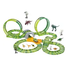 OEM - Pista Gigante XXL 244 Piezas, Autopista Flexible Dinosaurio