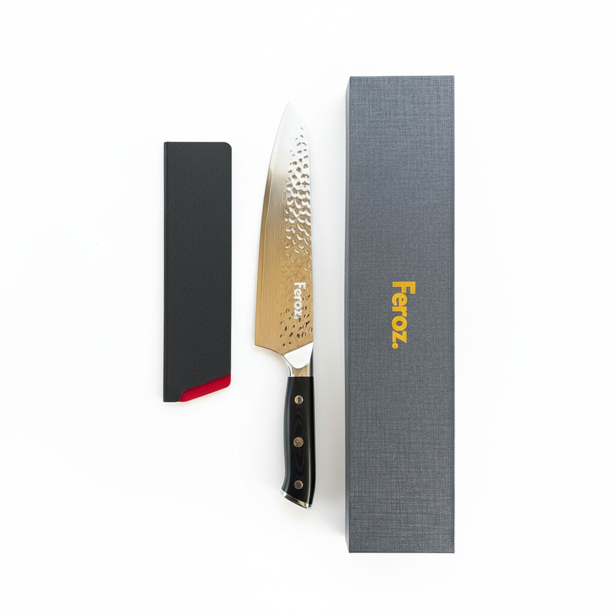 FEROZ - Cuchillo Martillado Feroz XL Acero Damasco
