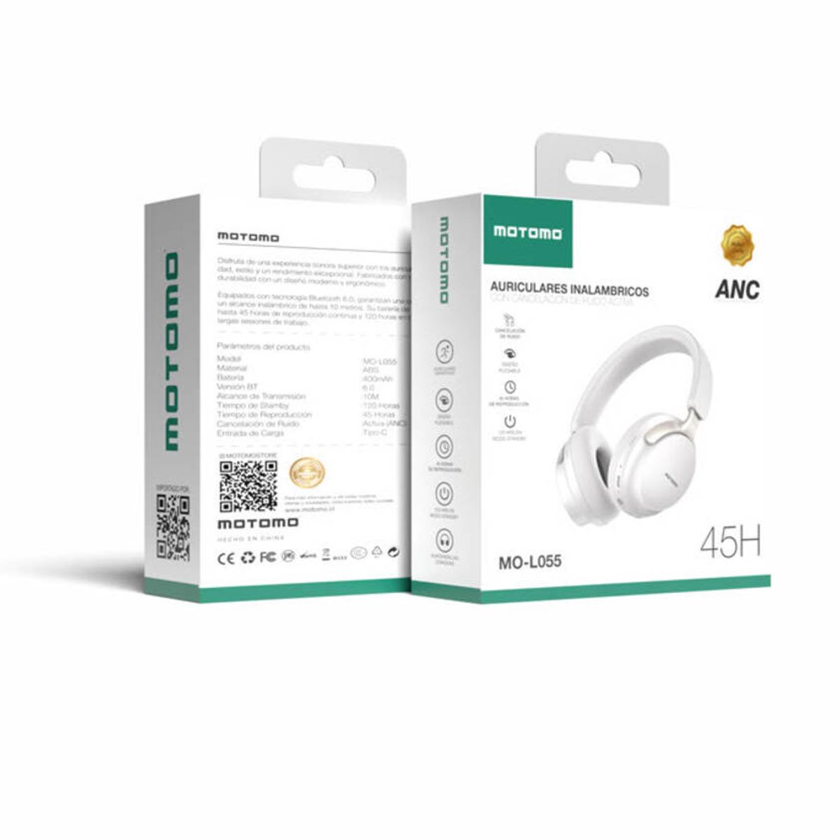 MOTOMO - AUDÍFONOS BT CRUIDO ANC+ENC 45H/120H BLANCO MOTOMO AUHEMO30