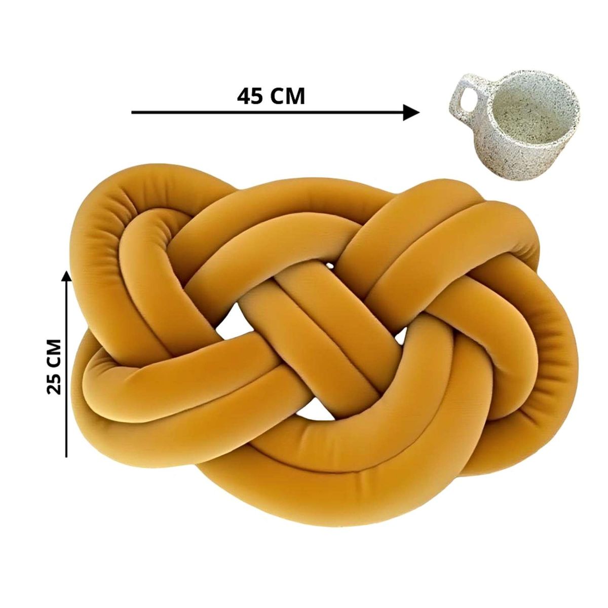 GENERICO - COJIN NUDO GRANDE MOSTAZA 45 CM