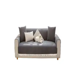GENERICO - PACK DE 5 FUNDAS DE SILLÓN CON FLECOS GRIS