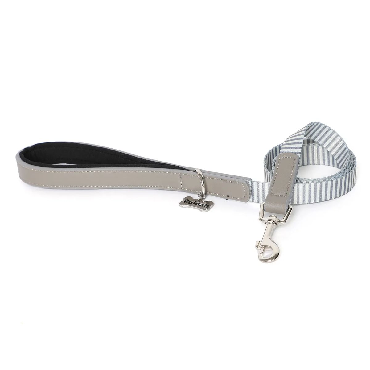 KULCAN - Correa Para Mascotas Con Rayas 120 Cm Gris