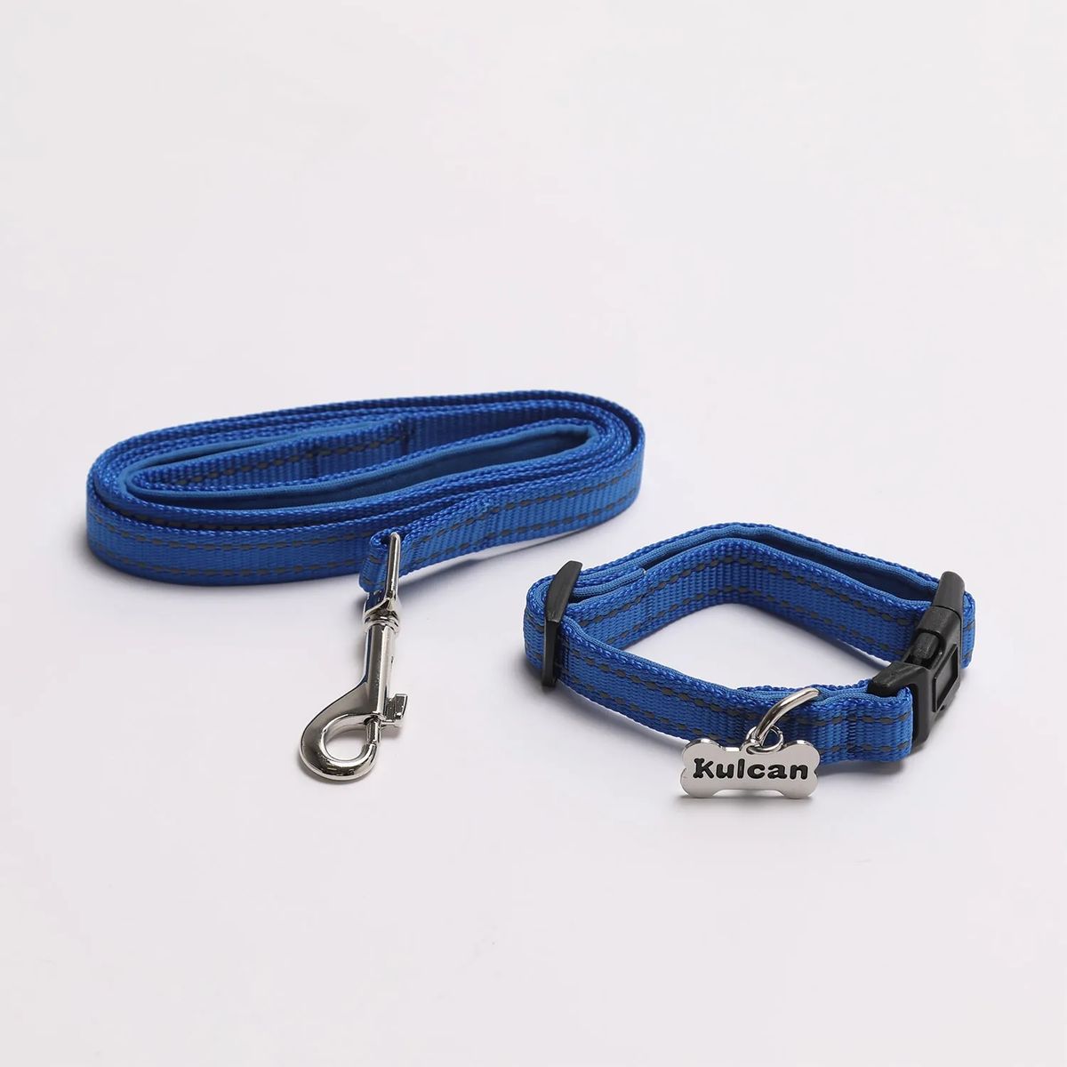 KULCAN - Collar Con Correa para Mascotas Azul