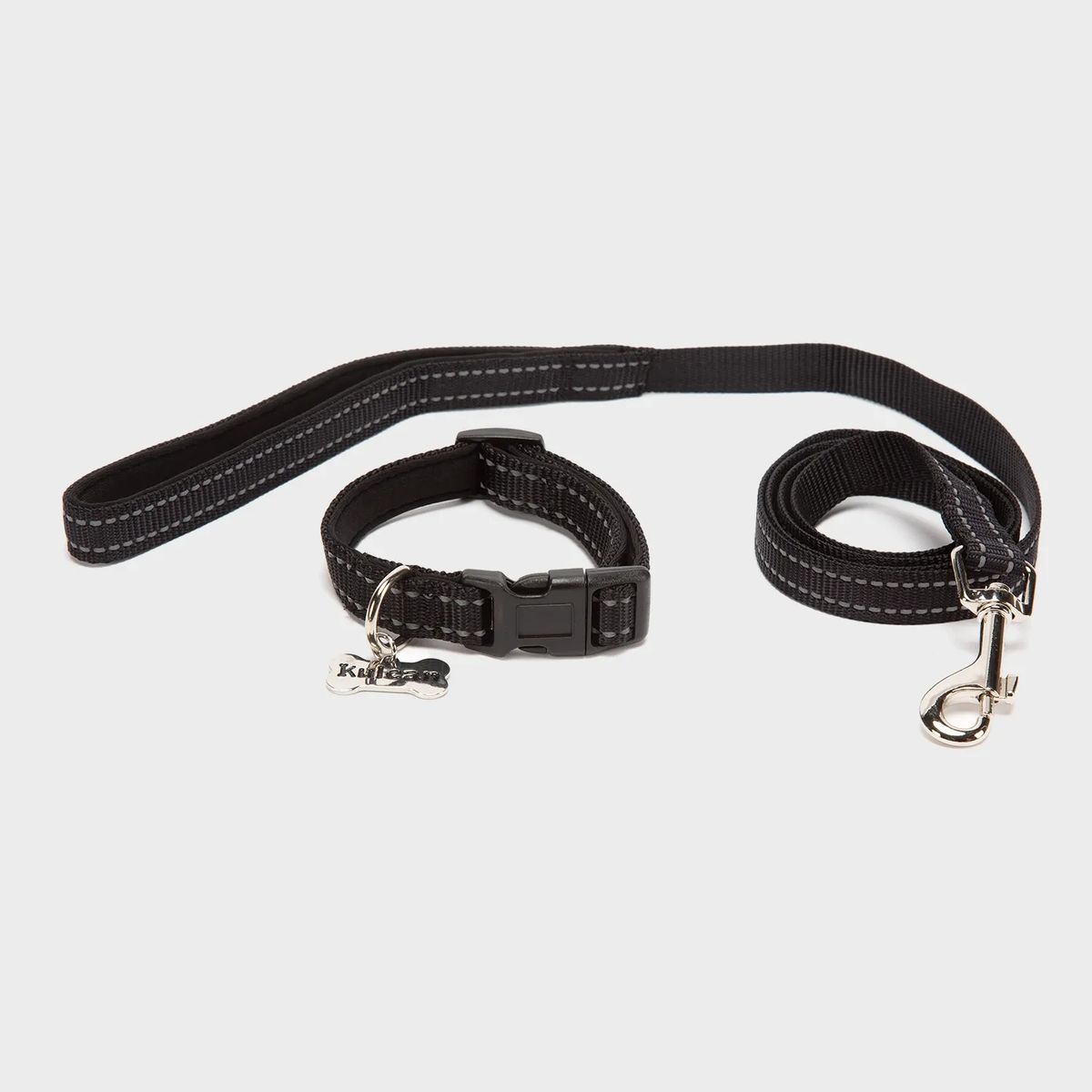 KULCAN - Collar Con Correa para Mascotas Negro