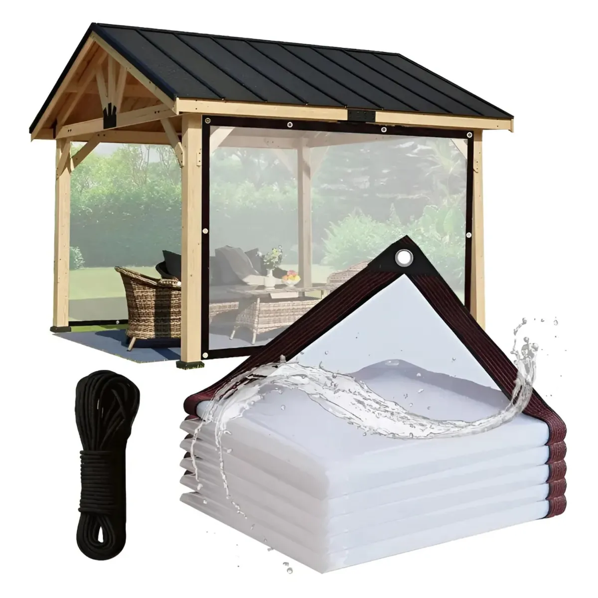 Lona Transparente Resistentes Con Ojales De 3x3 Impermeable, marca ATURE - Foto Principal