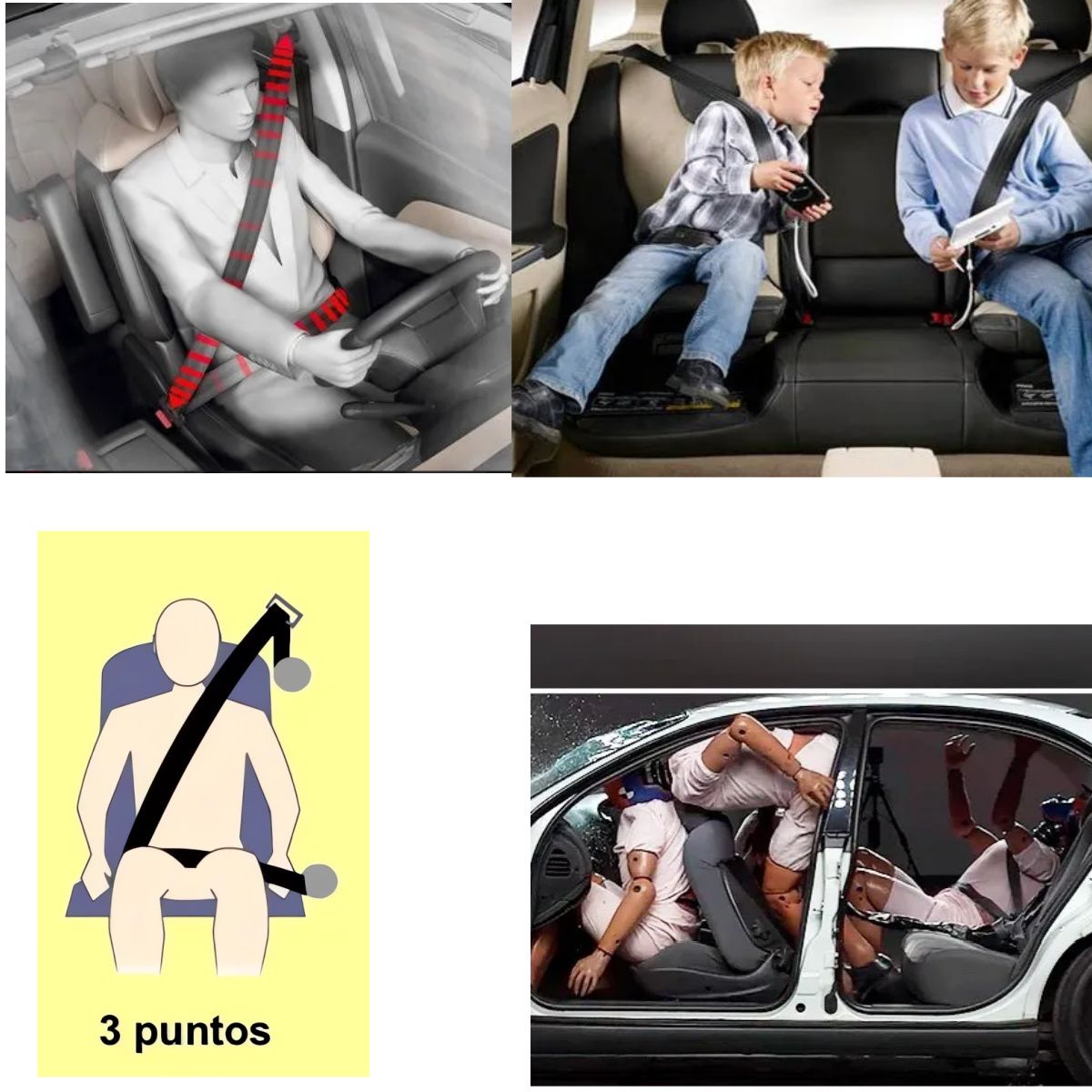 Pack 2 Cinturones Seguridad Universal 3 Puntas Color Negro, marca KUANGYE - Foto 2