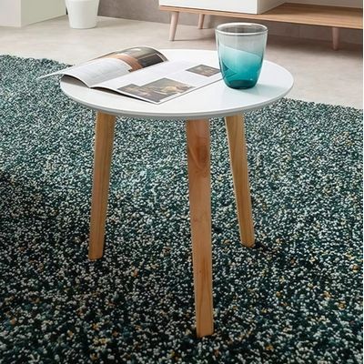 Imagen 2 del producto Mesa Auxiliar Redonda Blanca 50 cm Diámetro Estilo Nórdico