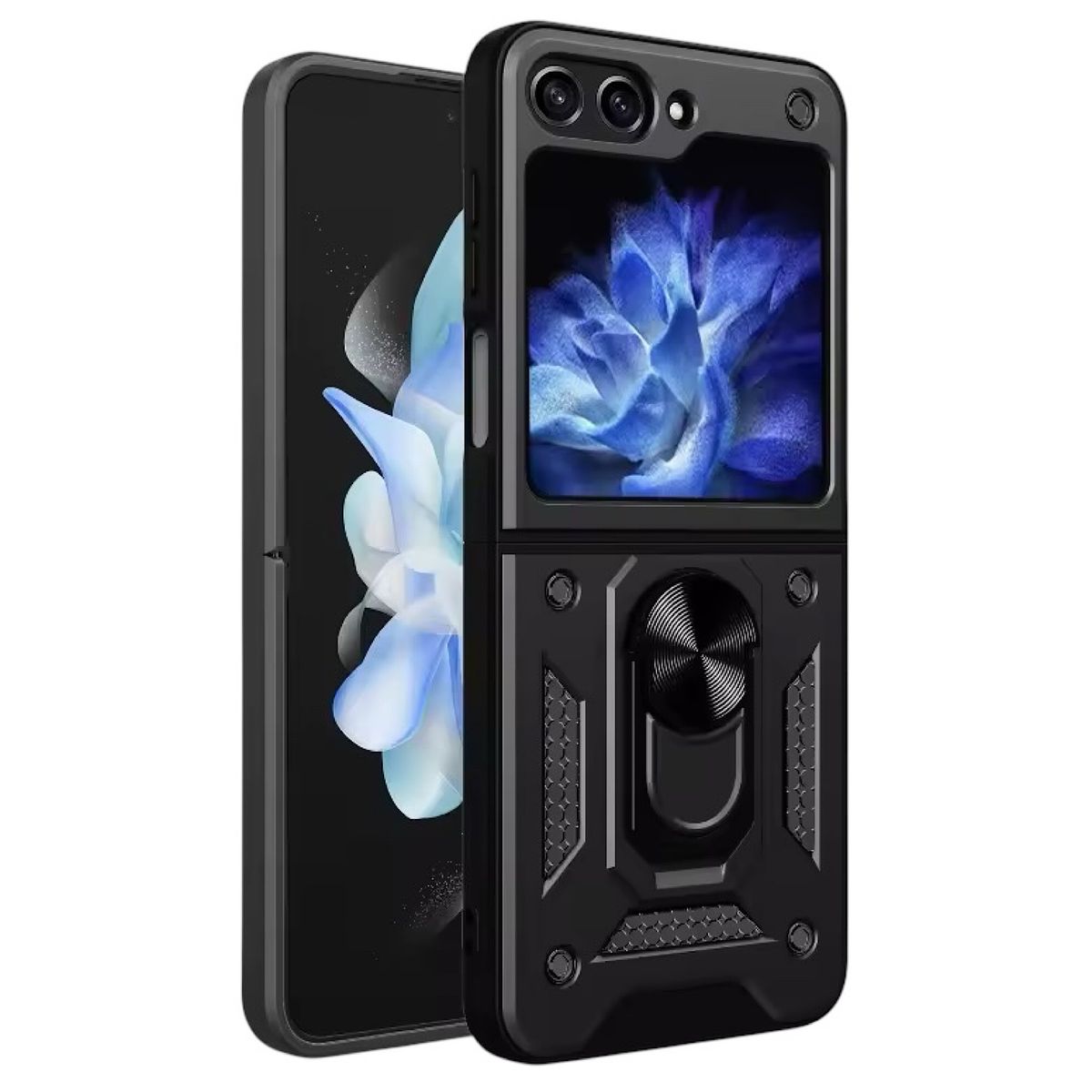 GENERICO - Carcasa Armor Anillo Para Samsung Z Flip 7 FE - Negro