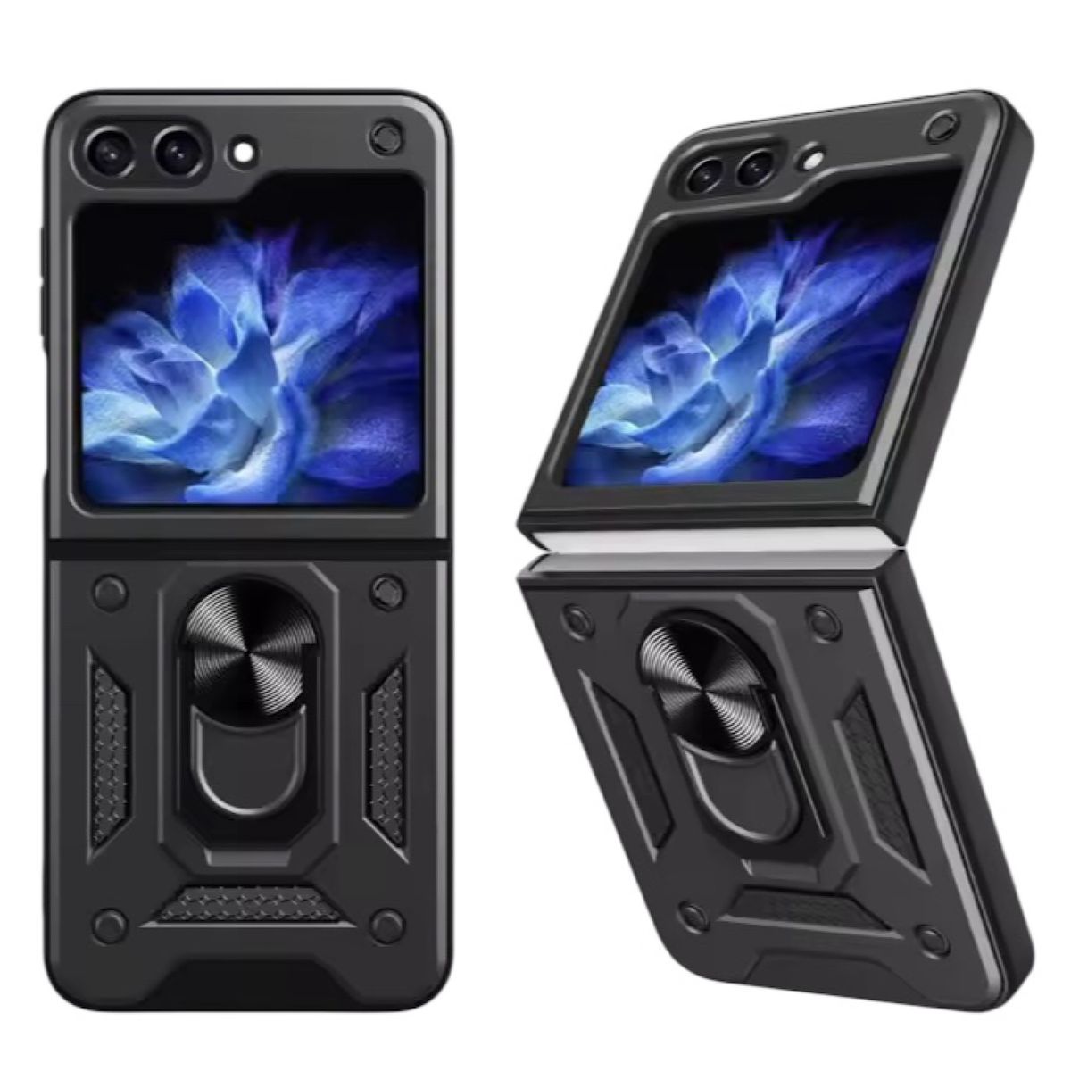 GENERICO - Carcasa Armor Anillo Para Samsung Z Flip 7 FE - Negro