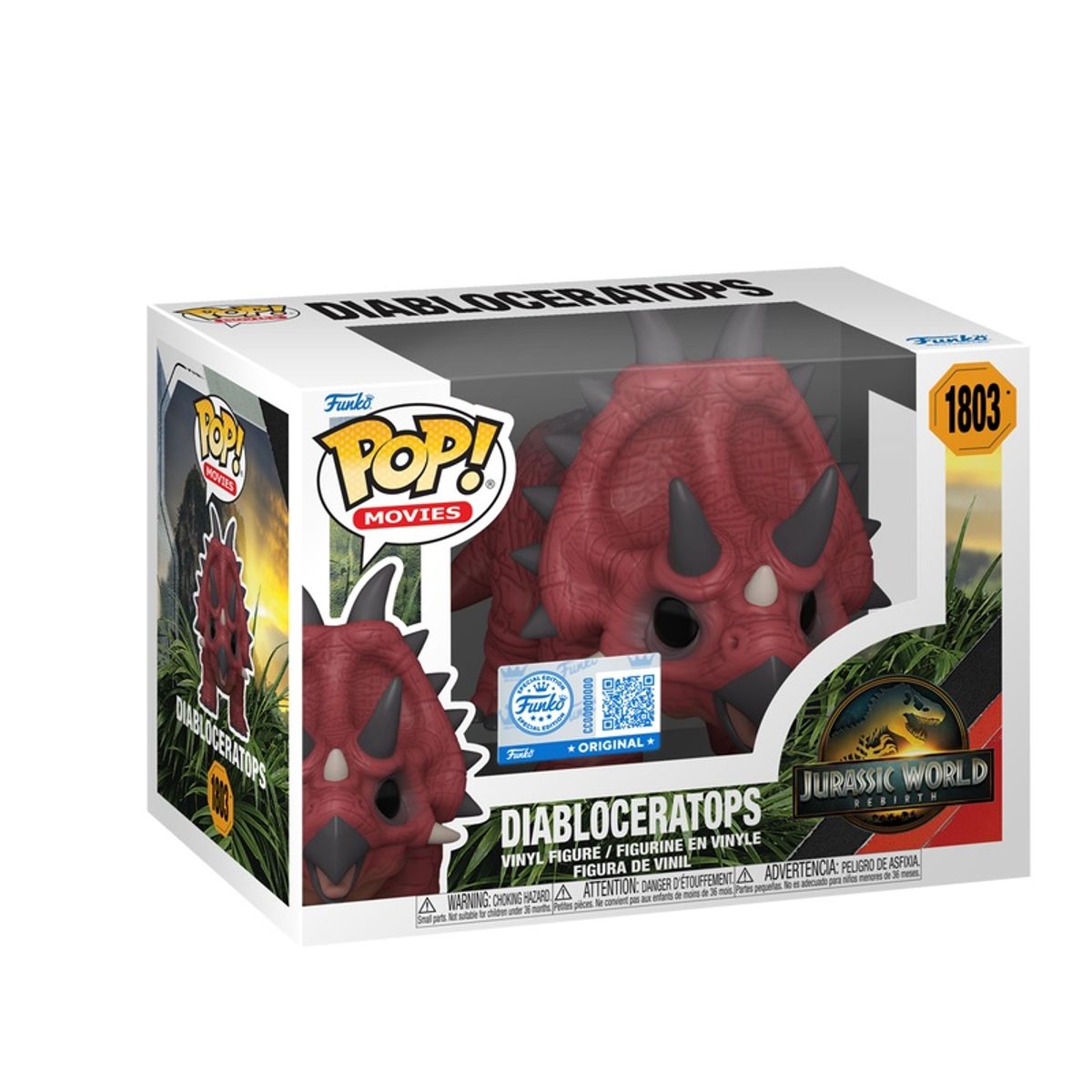 FUNKO - Funko Pop Jurassic World – Diabloceratops 1803 + Protector