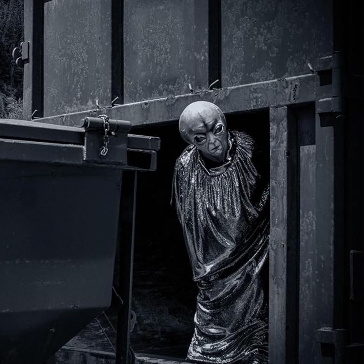 KUANGYE - Máscara Halloween Látex Alien Gris Adultos