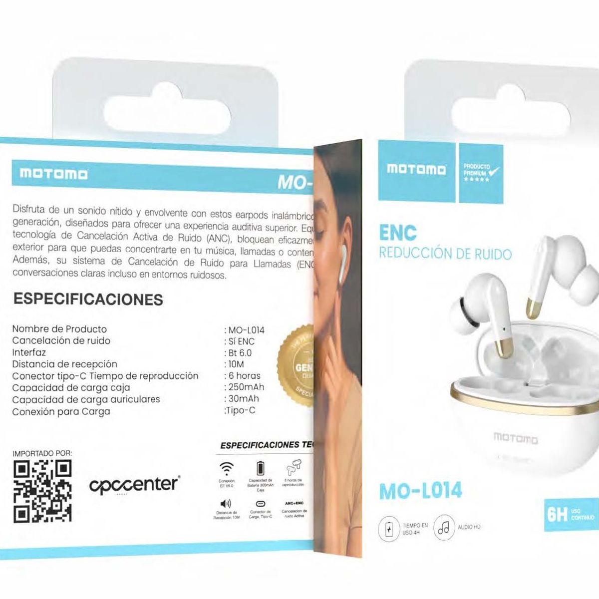 MOTOMO - AUDIFONO IN EAR GOLD LINE ANC/ENC CREMA MOTOMO AUEARP73