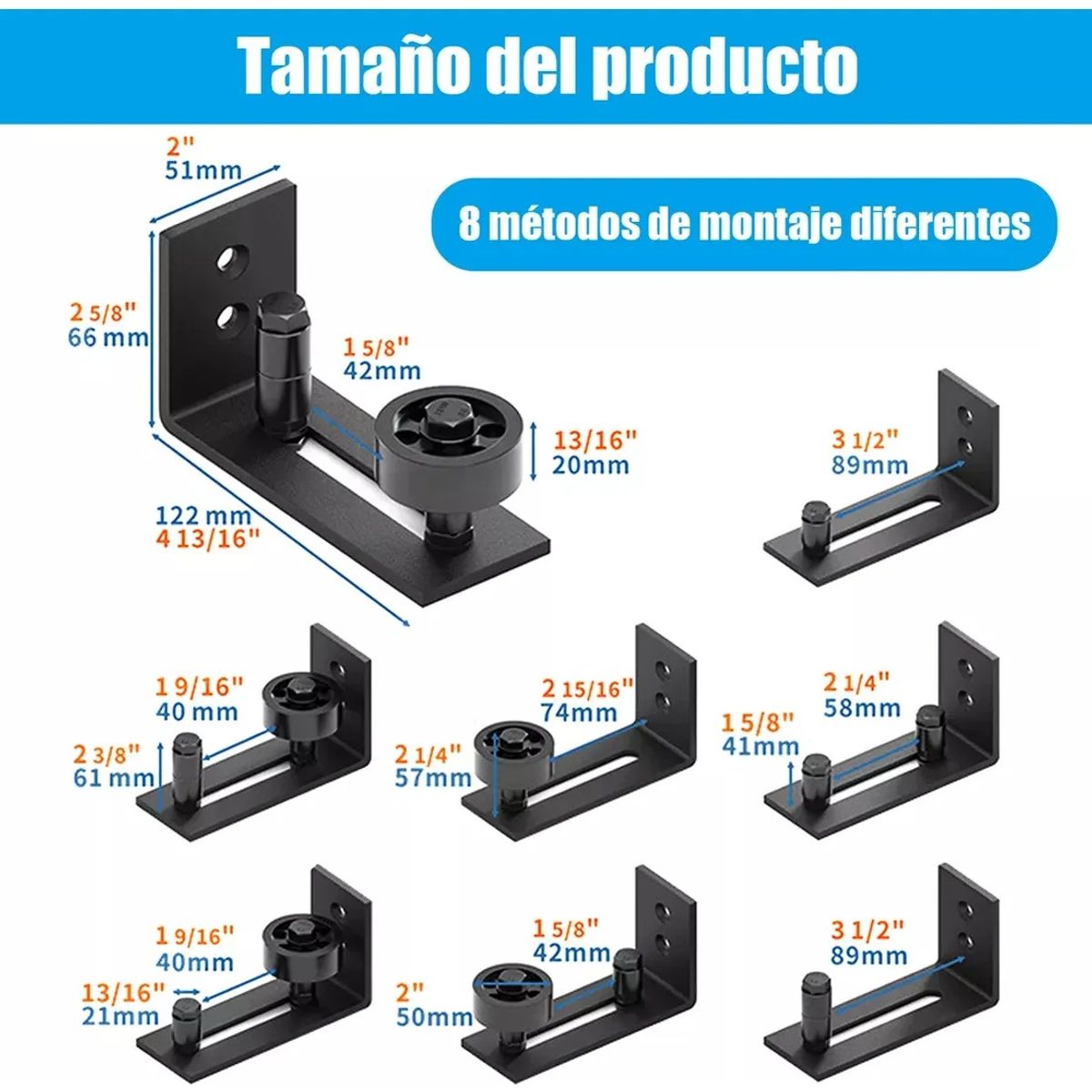 GENERICO - 8 En 1 Para Puerta Corredera, Guía De Suelo Para Puerta