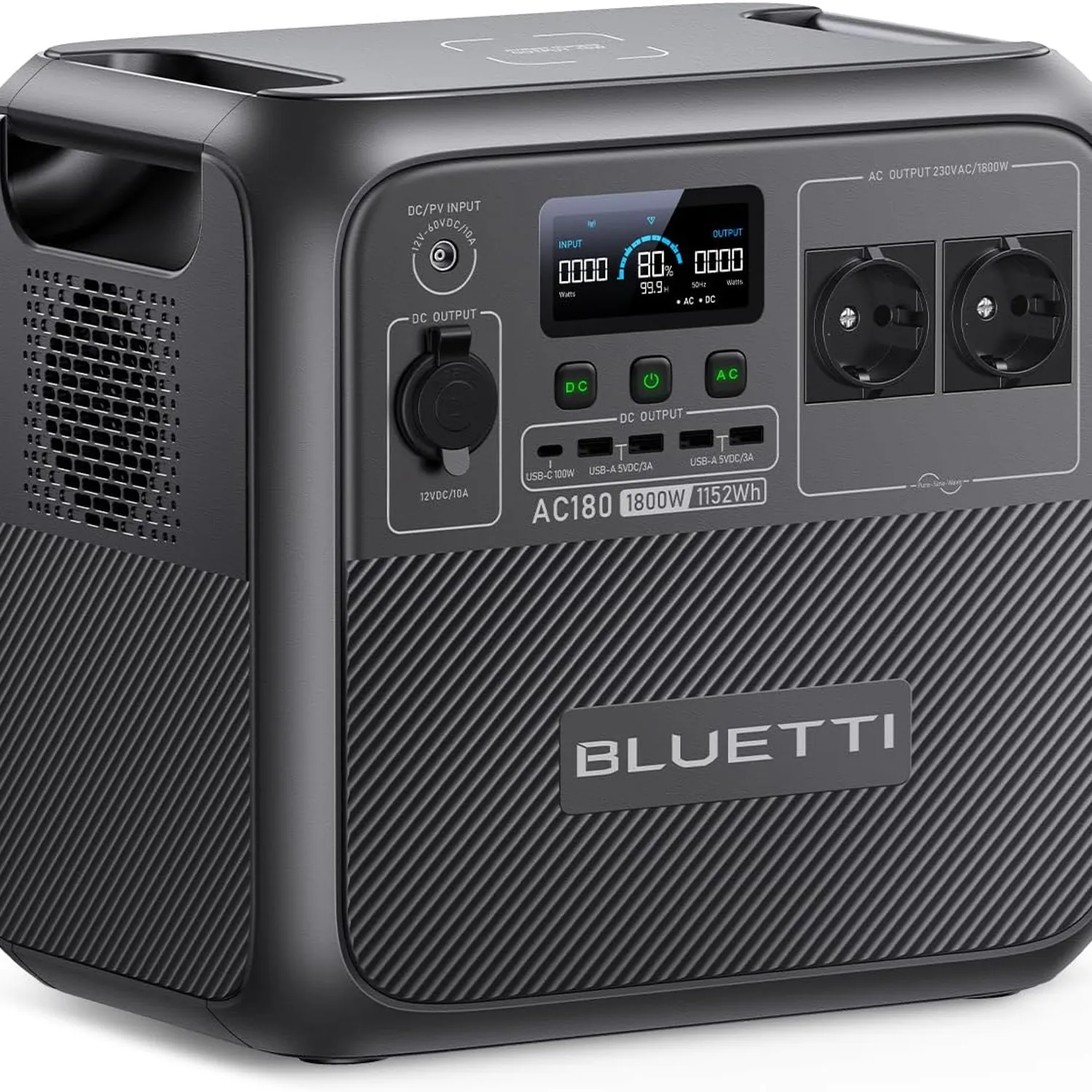 BLUETTI BLUETTI AC180 Generador Solar Portátil 1800W 1152Wh