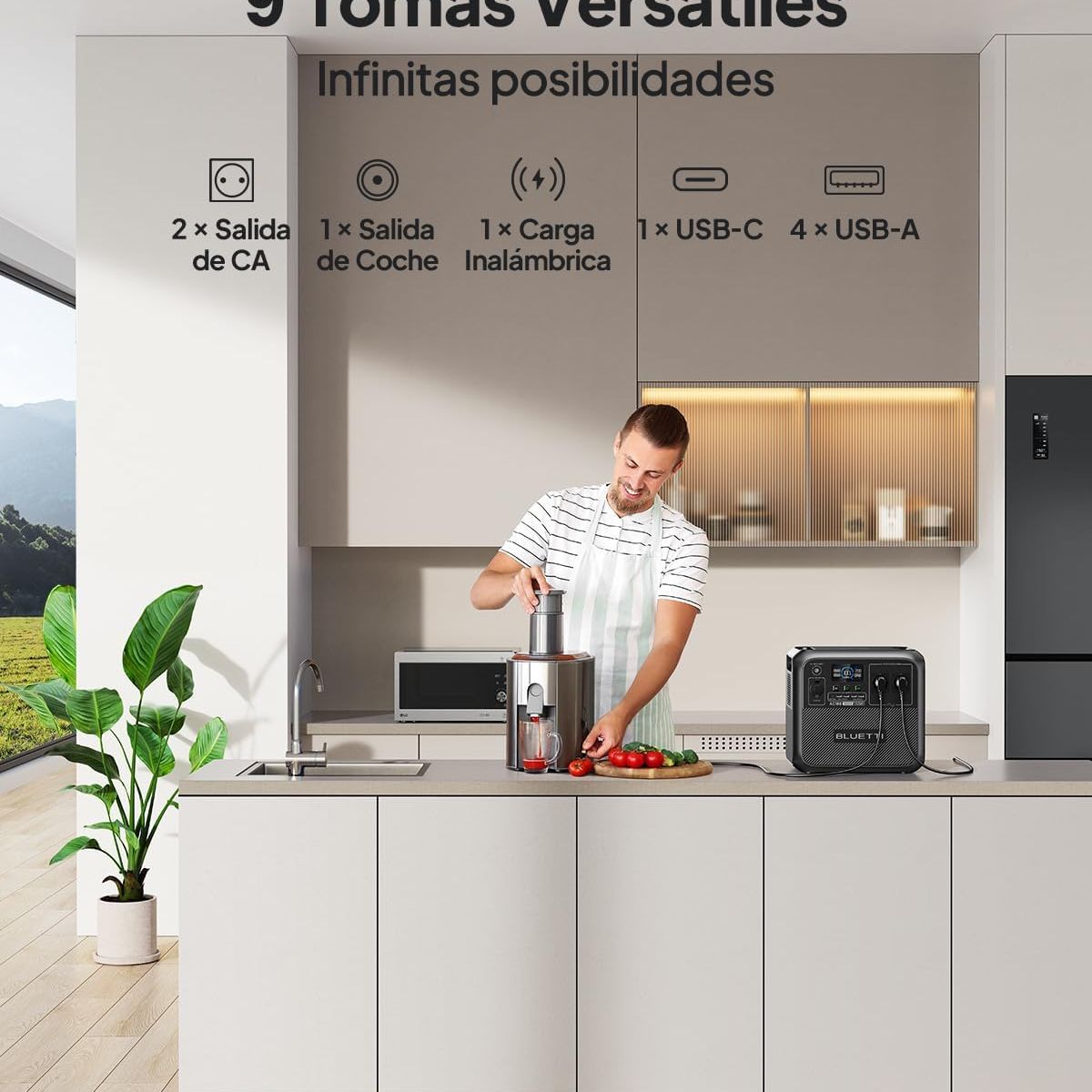 BLUETTI - BLUETTI AC180 Generador Solar Portátil 1800W 1152Wh Estación Energía para Viajes Acampar Pesca Cortes de Energia