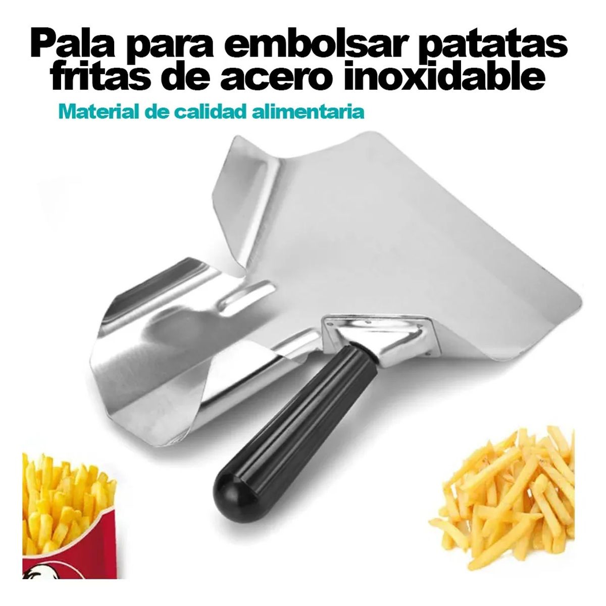 GENERICO - Pala De Acero Inoxidable Para Papas Fritas Con Una Asa