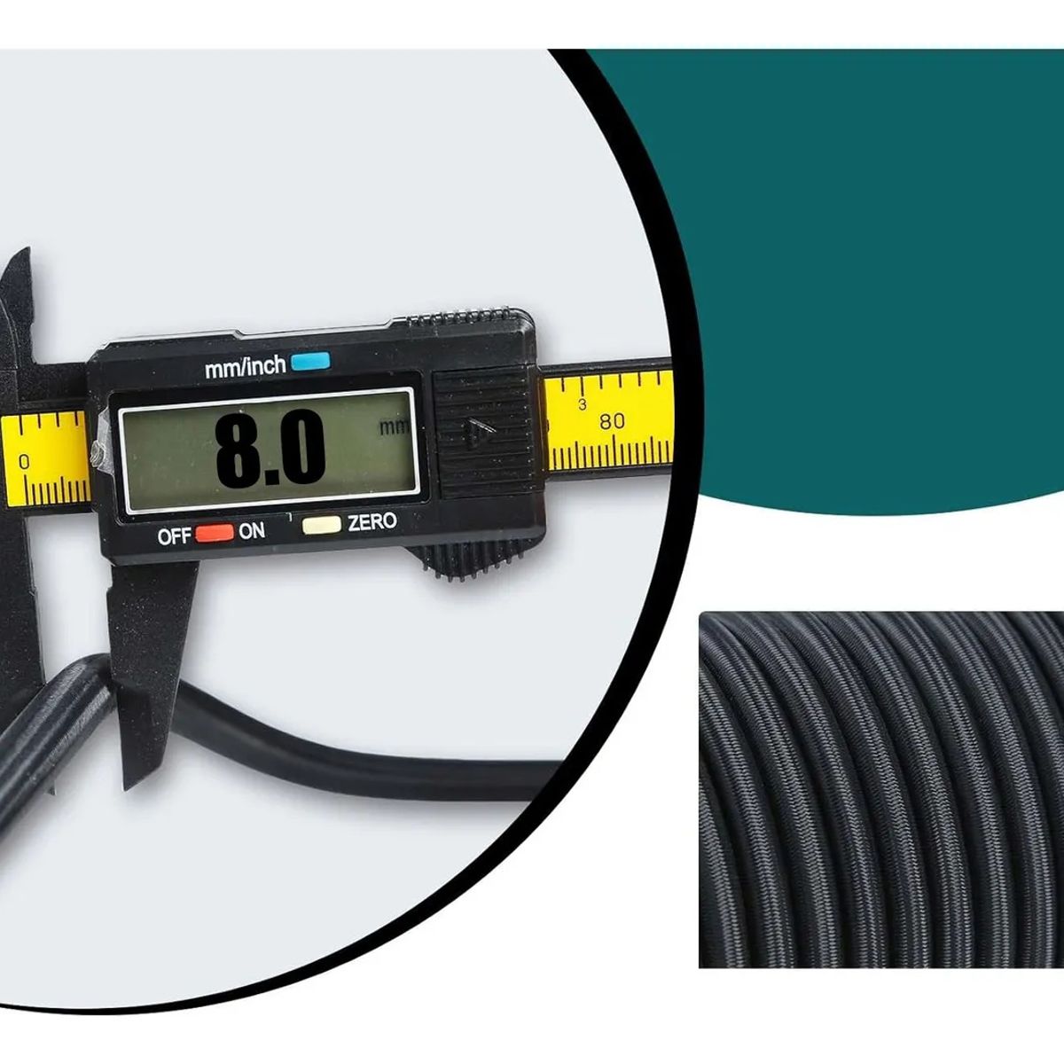 KUANGYE - Cuerda Elastica 8mm X 20 M, Cordón Bungee Alta Resistencia