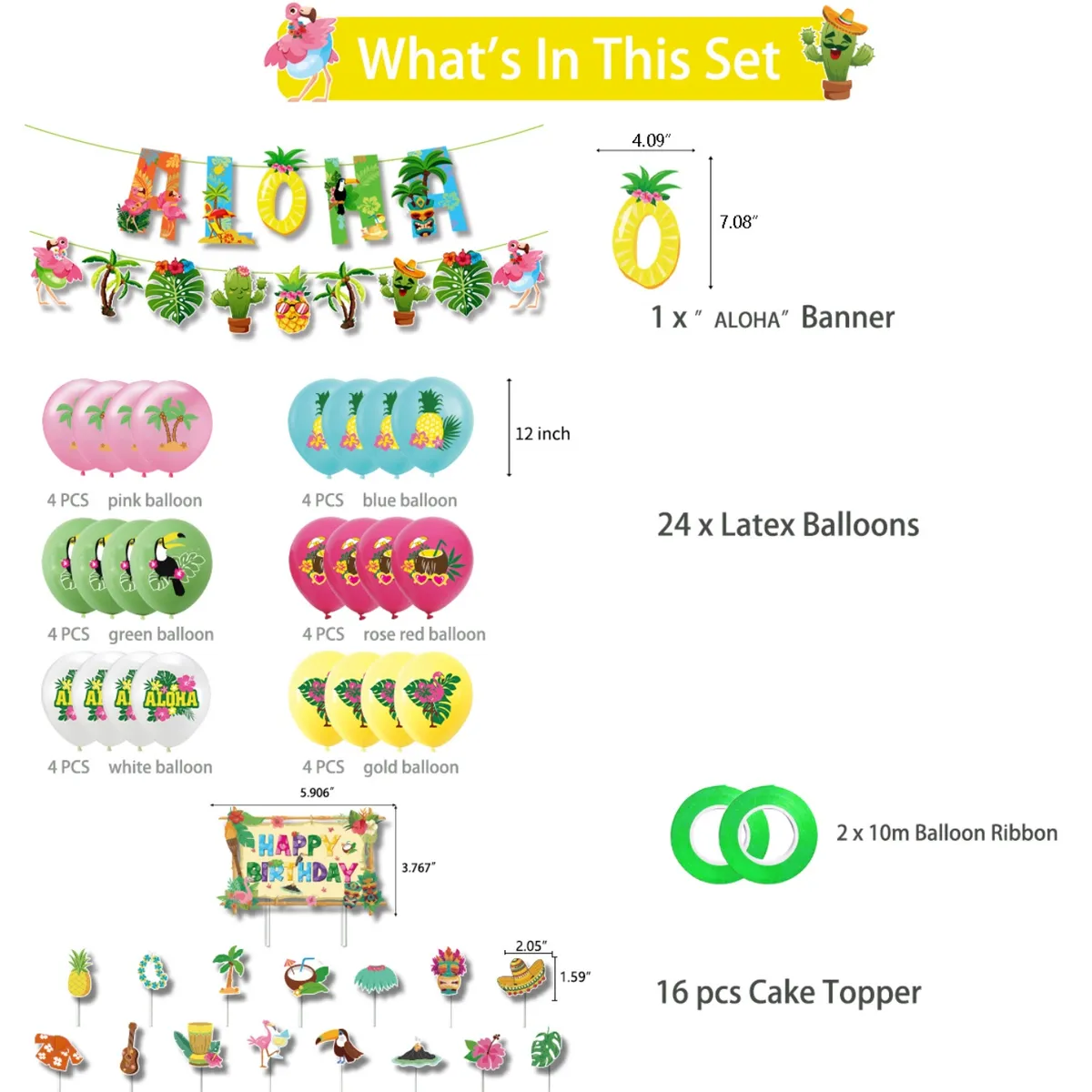 ATURE - Juego De Globos Para Fiesta Temática De Hawaii Beach