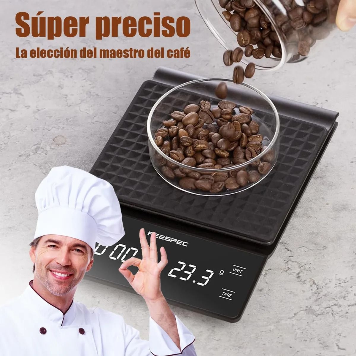 GENERICO - Báscula Digital De Cocina Con Gramera Precisa Y Cronómetro