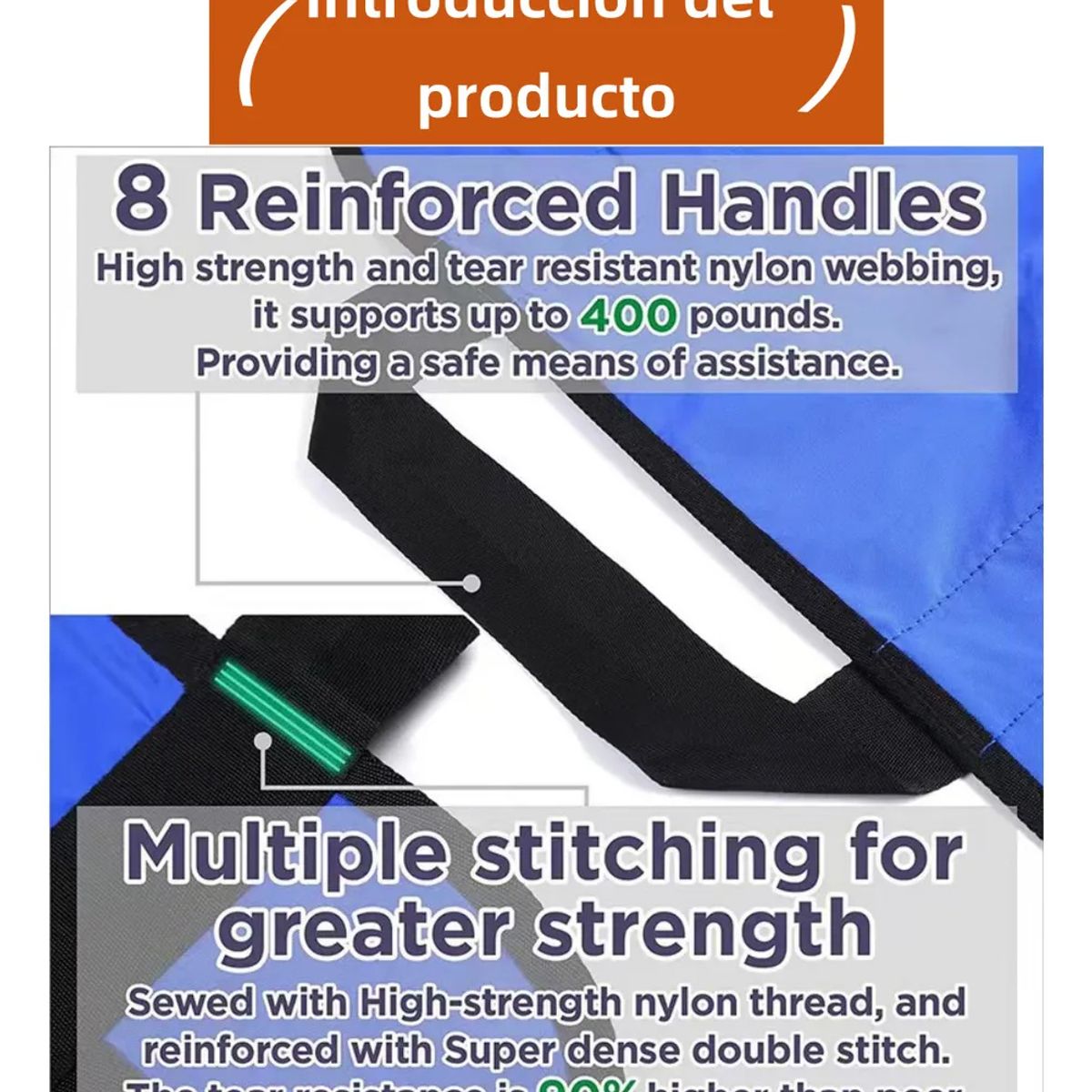 KUANGYE - Sábana Deslizante Para Personas Mayores Postrada En Azul 120cmx100cm