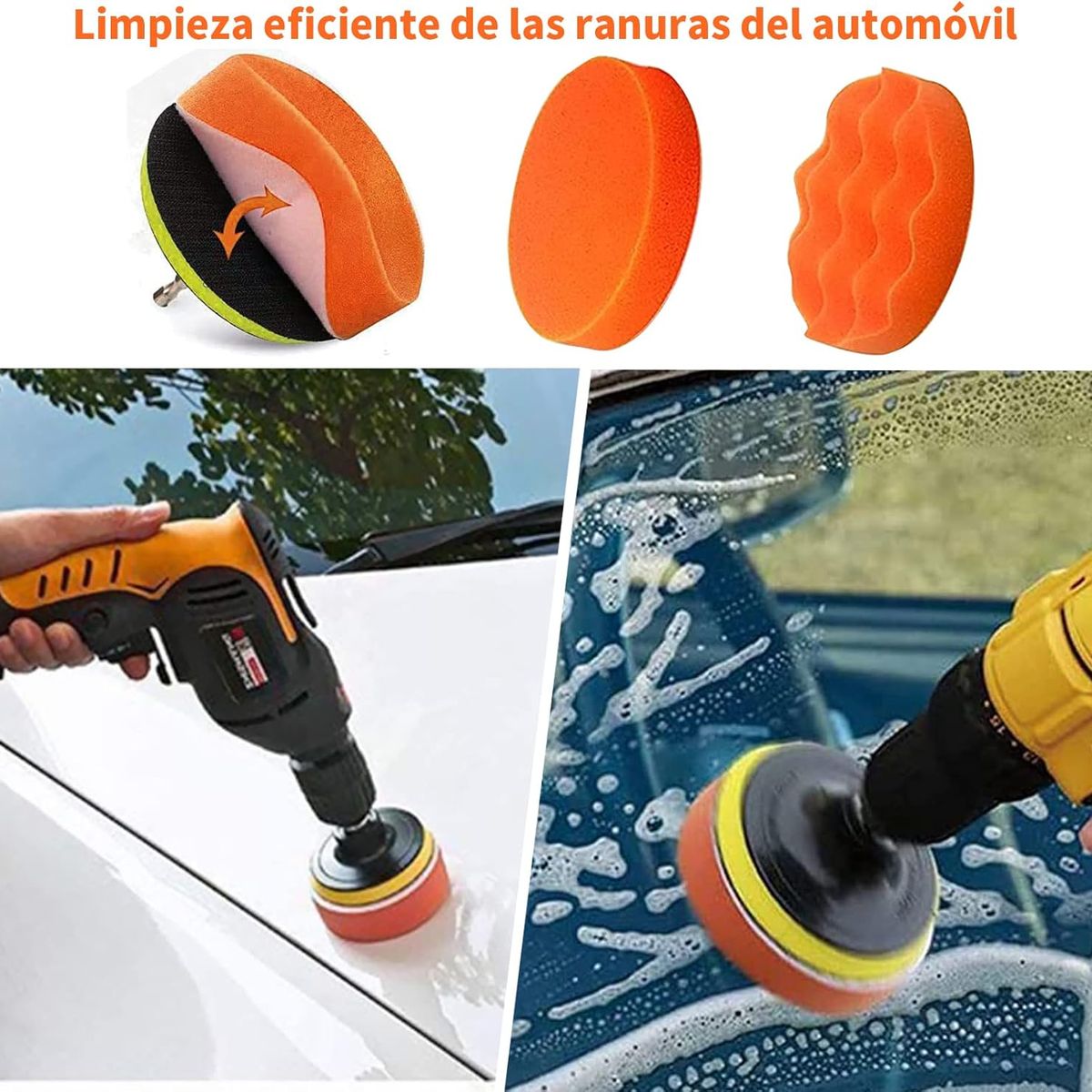 KUANGYE - Kit De Limpieza De Coche Con Cepillo De Taladro Eléctrico De